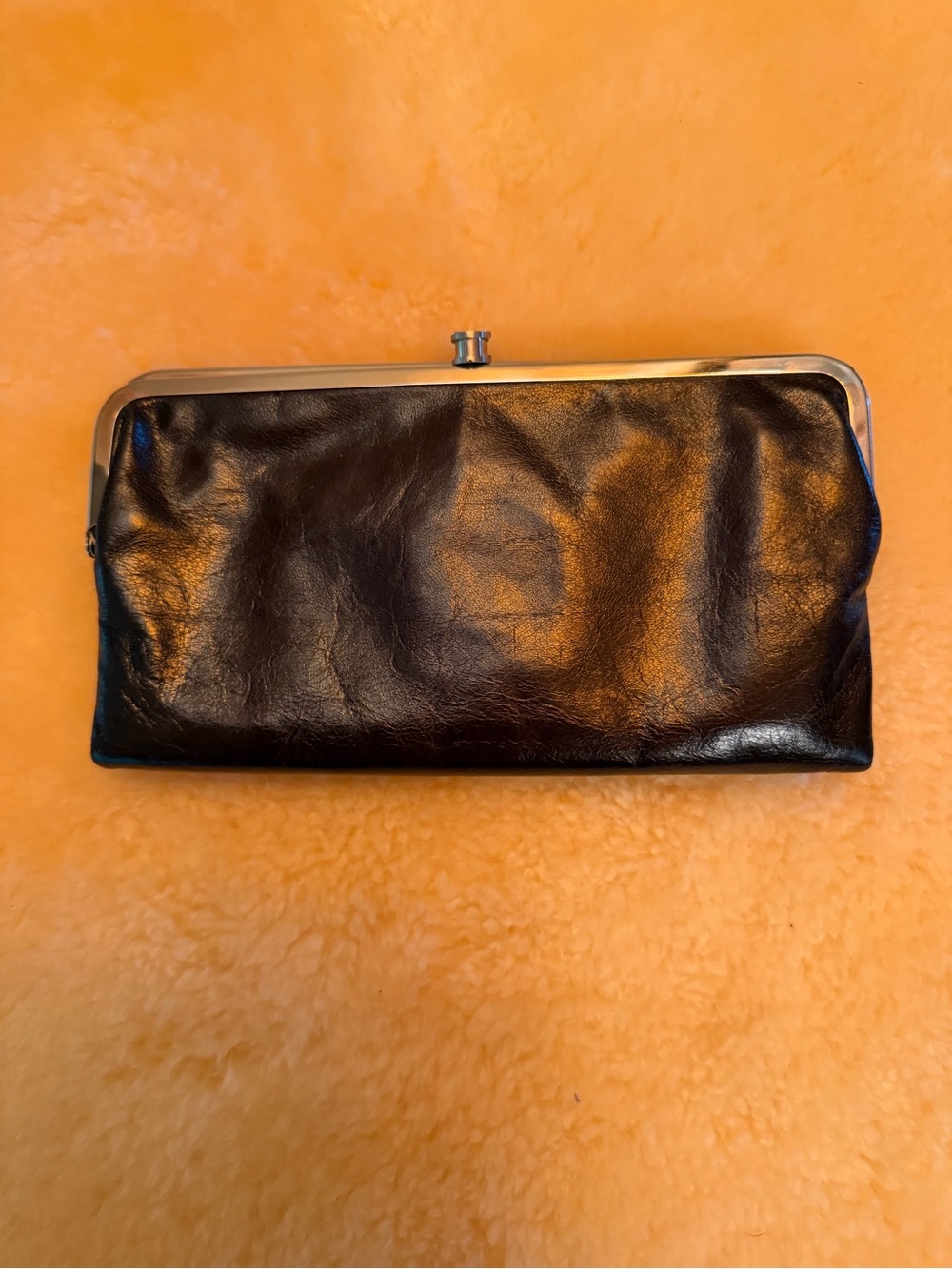 HOBO Lauren black leather wallet clutch
